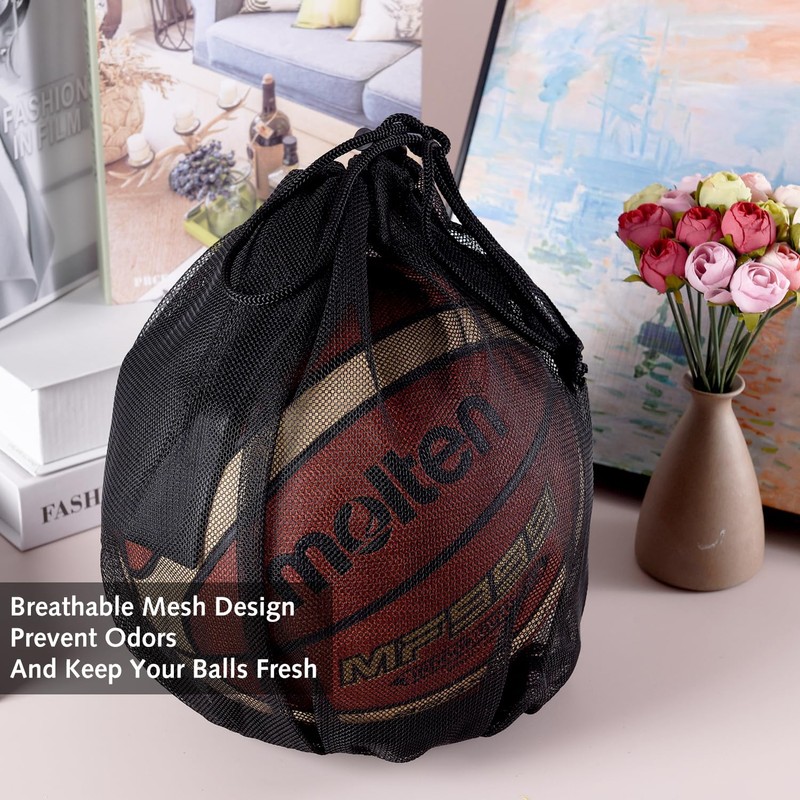 DILUSILK 1 Pcs Mesh Ball Bags, Drawstring Storage Single with