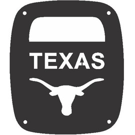 JeepTails Texas Longhorn Tail lamp Light Covers Compatible with Jeep Wrangler YJ and TJ - Black - Set of 2