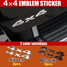NOELAMOUR Car Emblem Sticker 4x4 Set of 2 3D 3D 3D 4wd Stylish Decal (Black)