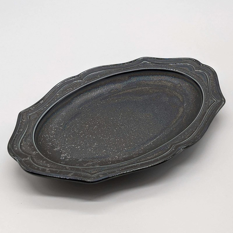 Utsuwa Roan 513-0020 Mino Ware Oval Plate, Approx. 9.8 x