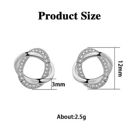 FDEETY Earrings Zirconia Line Wrap Stud Earrings Women's Exaggerated Earrings Vintage Pierced Earrings Jewellery for Women Teenager Girls, Metallic