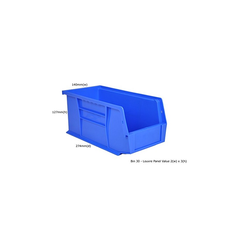 Pack of 20 x Rhino Tuff Bin30 Blue Plastic Storage