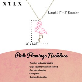 Collar bohemio con colgante para mujer, con revestimiento de goma, diseño de flores, flamenco, palmera, cactus, joyería de verano, delicada, ligera, hermosos colores vibrantes, chapado en oro, con caja de regalo incluida, Chapado en oro, Sin piedra preci