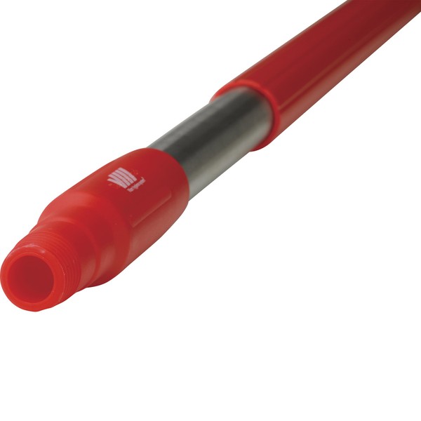 Vikan 29834 39.5" Stainless Steel Handle with Threaded Tip, 1-7/32" Diameter, Red