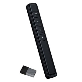 Neoreser Wireless Presenter, 2.4 GHz Wireless USB PPT Presenter Remote Control, 50 m Remote Control Distance, Supports Hyperlink and USB Charging (Black)