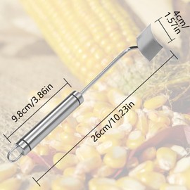MUOVERN 2PCS Corn Peeler for Corn on The Cob, Corn Peeler, Corn Cutter, Corn on the Cob Remover Long Handle Stainless Steel Corn Stripping Tool Suitable for Home Kitchen Indoor Dining