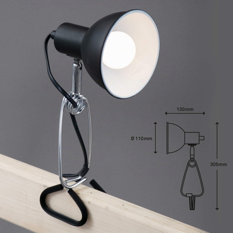 BRILONER - Desk Lamp with Cable Switch, Swivelling, E14 Socket,