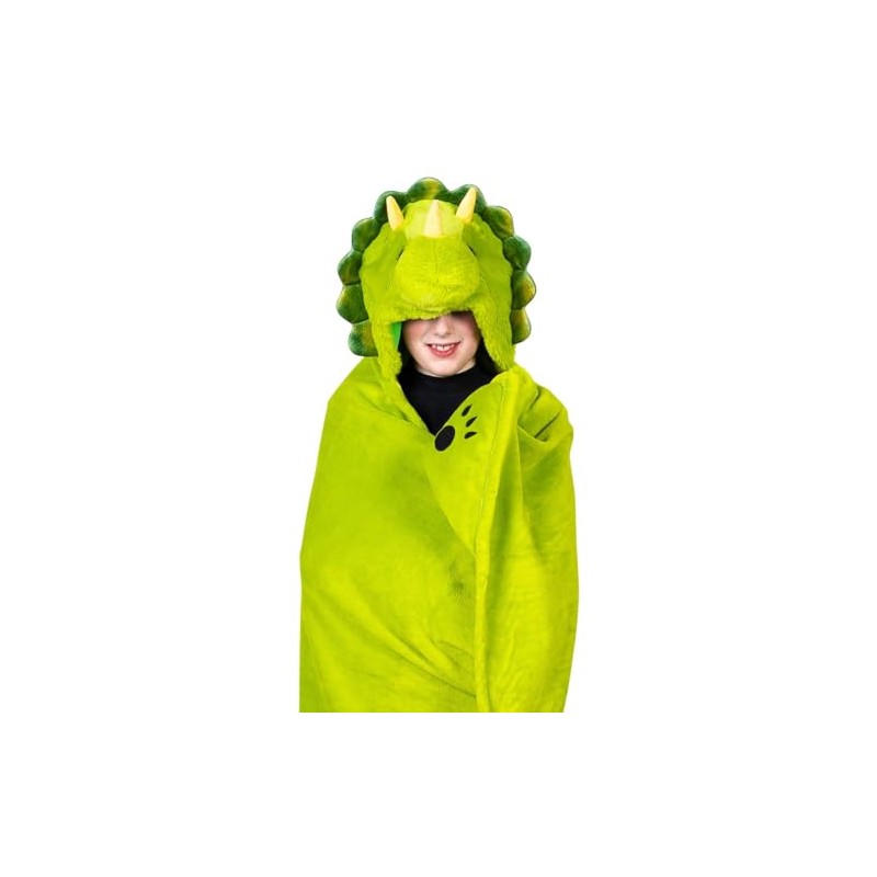 Animal Hooded Blanket Kids 130 x 100 cm - Dino