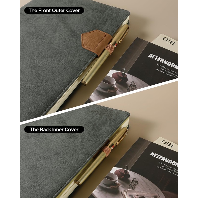 Magnetic Leather Bookmarks with Pen Holder Vegan Leather Book Marks