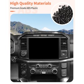 Summleaf for Ford F150 2021-2025 Front Center Control Navigation Large Trim Frame Carbon Fiber