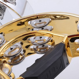 4 Pack Handheld Tambourine with Metal Jingles , Panderos Para Adultos, Panderos De Danza Cristianos, Tambourines Musical Instrument, Half Moon Percussion Musical Tambourine for Church, Party, KTV