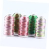 LALAFINA Strand Ice Silk Thread Dark Green for Jewelry Making