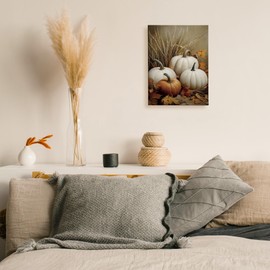 TLESKE Vintage Fall Pumpkins Leaves Wall Art, Rustic Autumn Canvas Wall Art Prints for Farmhouse Living Room Bedroom Kitchen, Aesthetic Thanksgiving Decorations Wall Artwork Picture Prints, 11x14