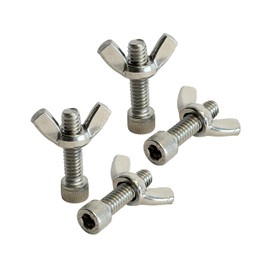 Chester’s Clay - Bat Pins - Set of 4 Bolts and 4 Wing Nuts - Fits Any Standard Pottery Wheel Head and Bat - 100% Stainless Steel (1 Inch - 4 Pack)