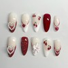 Red Cherry Press on Nails Medium Almond Fake Nails 3D