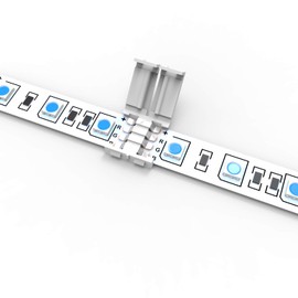 trooplex 4 Pin Connector 10 mm Pack of 10 LED Strip Connector 4-Pin Solderless 10-Piece RGB Connector Clip Connection Lightstrip Extension