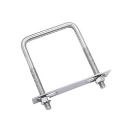 FOCMKEAS 304 Stainless Steel Square U-Bolts 2-3/8"(60mm) Inner Width, 3.15"(80mm) Length Stainless M8 with Nuts, Frame Plate, Accessories for Automobiles Trailer, Boat Trailer Industrial Parts