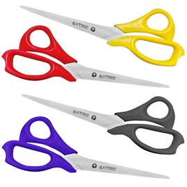 Scissors, 8" Scissors All Purpose, 4 Pack Scissors Heavy Duty, Scissors for Office Supplies and Teacher Supplies, Stainless Steel Scissors, Craft Scissors, Fabric Scissors, Scissors Multipack Color