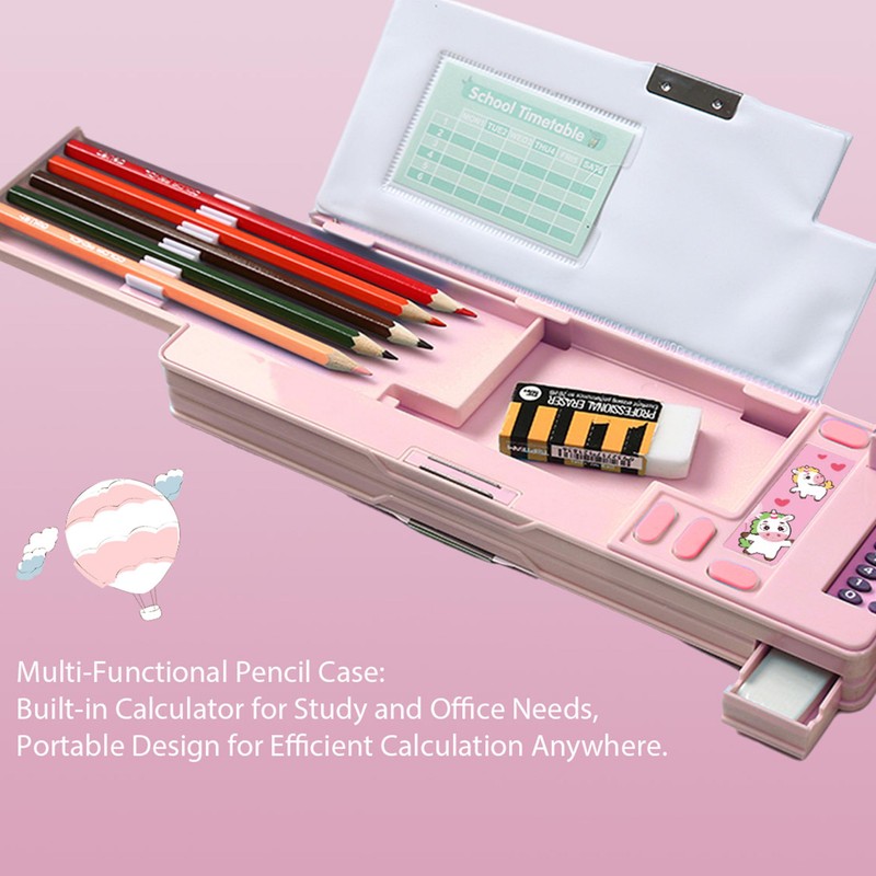 Ristpal Pop Up Multifunction Pencil Case, Cute Cartoon Pen Box