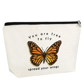 Gfhzdmf Butterfly Makeup Bag For Women Butterfly Lover Gifts for Best Friend Animal Lover Present for Her Daughter Sister Besties Cosmetic Bag with Zipper Graduation Birthday Friendship Present