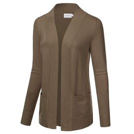JJ Perfection Casual Open Front Knit Cardigan Long Sleeve with Side Pockets Basic Sweater Jackets for Womens with Plus Size
