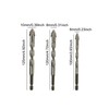 Milageto 3Pcs Four Flute Sawtooth Eccentric Drill Bits Hexagon Shank