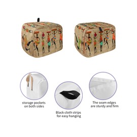 African Women 4 Slice Toaster Cover Small Appliance Cover Toaster Dustproof Fingerprint Protectors Machine Washable, Retro Native American Indian Ethnic Bohemian