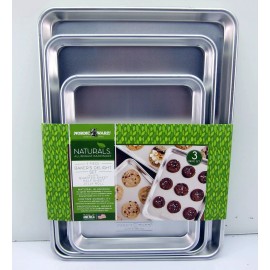 Nordic Ware NEW Nordic Ware Naturals 3 Piece Aluminum Baker's Delight Bakeware Baking Sheets