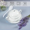 dingdaer Ceramic Serving Soup Tureen Bowls with Lid and soup