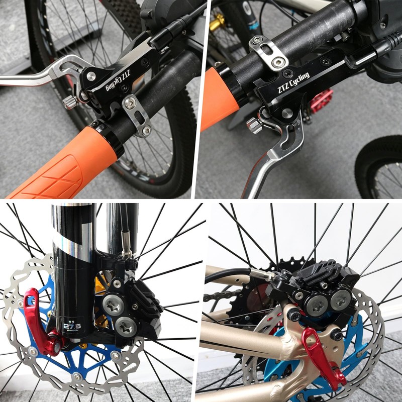 ZTZ MTB Hydraulic Disc Brake Set, 4 Piston Hydraulic Brakes