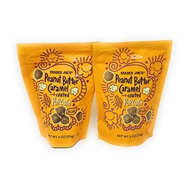 Trader Joe's Peanut Butter Caramel Coated Popcorn Net Wt. 6 Oz (170g) - Pack of 2