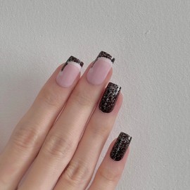 24 Pcs Red Nails Red Press on Nails Christmas Hat Pattern Design Christmas Nails Fake Nails French Press on Nails Medium Short Square Press on Nails for Young Girls