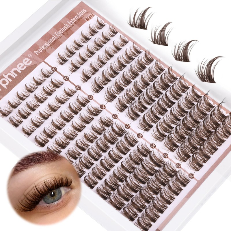 Brown Lash Clusters Natural Lash Individuals 144 Pcs Eyelash Extensions
