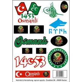 Daged Osmanli Sticker Card Sticker Sheet – Car Motorcycle Biker Flag Decoration AK