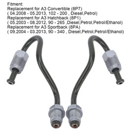 BOROCO 2 x brake hose, brake hose, rear left and right, 1K0611763E 1K0611763F, replacement for A3 convertible