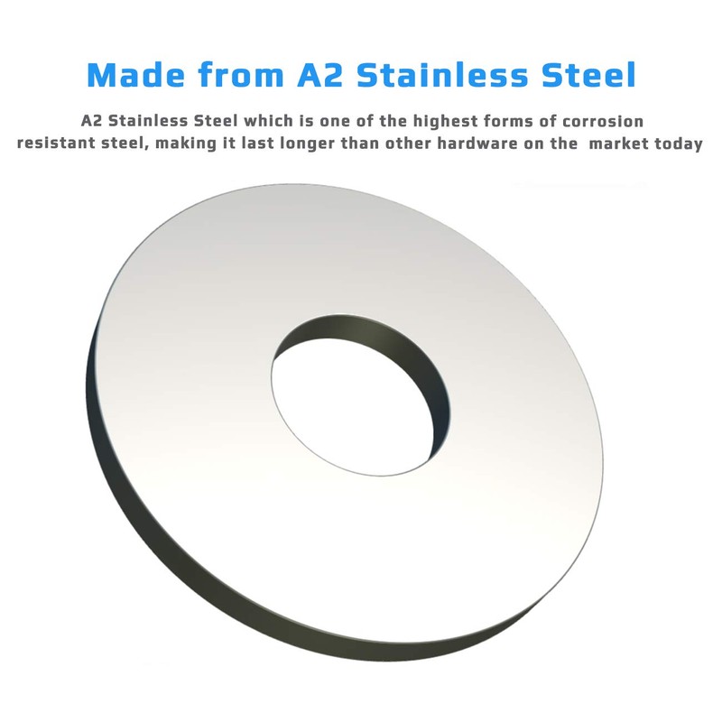 M10 Flat Penny Washer Stainless Steel A2 (Pack of 5)