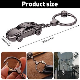 NICEWAT Car Keychain with Flashlight, Car Keychain for Vehicle, Metal Car Keychain for Men and Women Hanging on Backpacks and Handbags Men's Car Gifts, black, Unit size