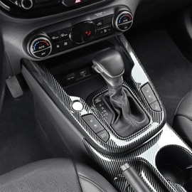 Amzcar Center Console Gear Shift Panel Frame Cover Trim, Car Gear Shift Knob Console, Panel Trims, Compatible with Kia Soul 2020-2025 Accessories (Carbon Fiber Pattern)