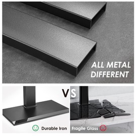 FITUEYES Floor TV Stand with Swivel Mount Iron Base for 50-85 Inch Large LCD/LED TVs Tall Corner TV Stands for Bedroom and Living Room Adjustable Shelf Hold Up to 110 lbs Black