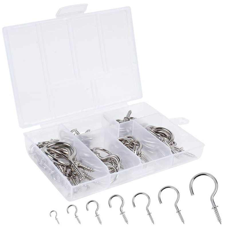 OWUDE 60PCS Screw Hooks, Cup Hooks Heavy Duty, Small Hanging