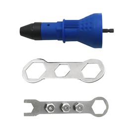 AIMALL 3PCS Electric Rivet Gun Adapter Set 6.3in Heavy Duty Drill Riveting Tool with Swivel Head Three-Jaw Clamping for Metalworking Automotive Furniture Repair