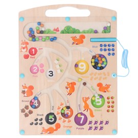 Magnetic Color and Number Maze Board Problem Solving Color Recognition Beads Puzzle Sorting Toy for Kids