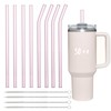 Aokdlia® Pink Glass Straws,Reusable Straws - 8 Pack of Reusable