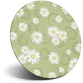 Destination Vinyl ltd Magnet for Refrigerator, Fridge - Green Daisy Flowers Cute Fun for Office, Cabinet and Whiteboard, Magnetic Stickers, 2444