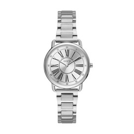 Guess Damen Analog Quarz Uhr mit Edelstahl Armband W1148L1