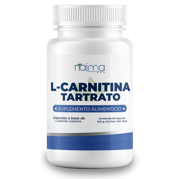NAIMA L-Carnitina Tartrato, 60 Cpsulas Suplemento Alimenticio 100 Puro Ingredientes