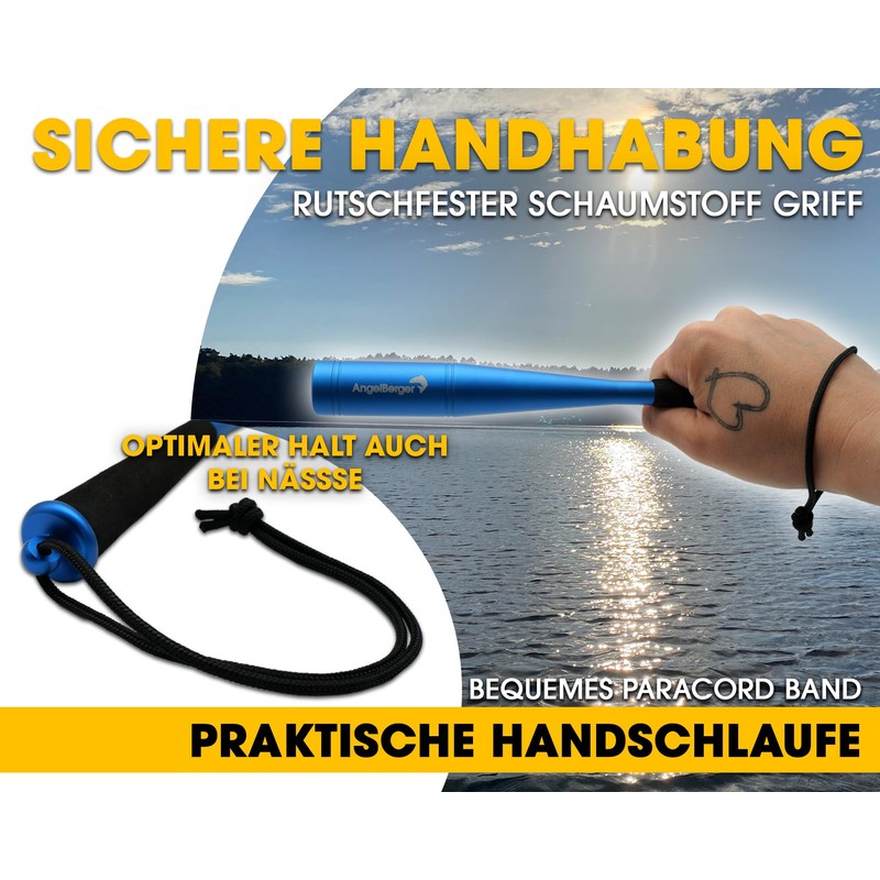 Angel-Berger Deluxe Aluminium Fish Killer with Wrist Strap Fish Duster