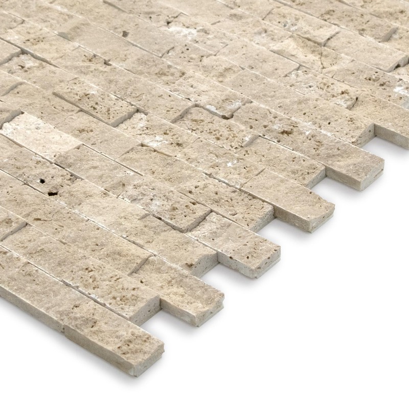 SUNWINGS 5-Sheet Peel and Stick Mosaic Natural 3D Stone Self