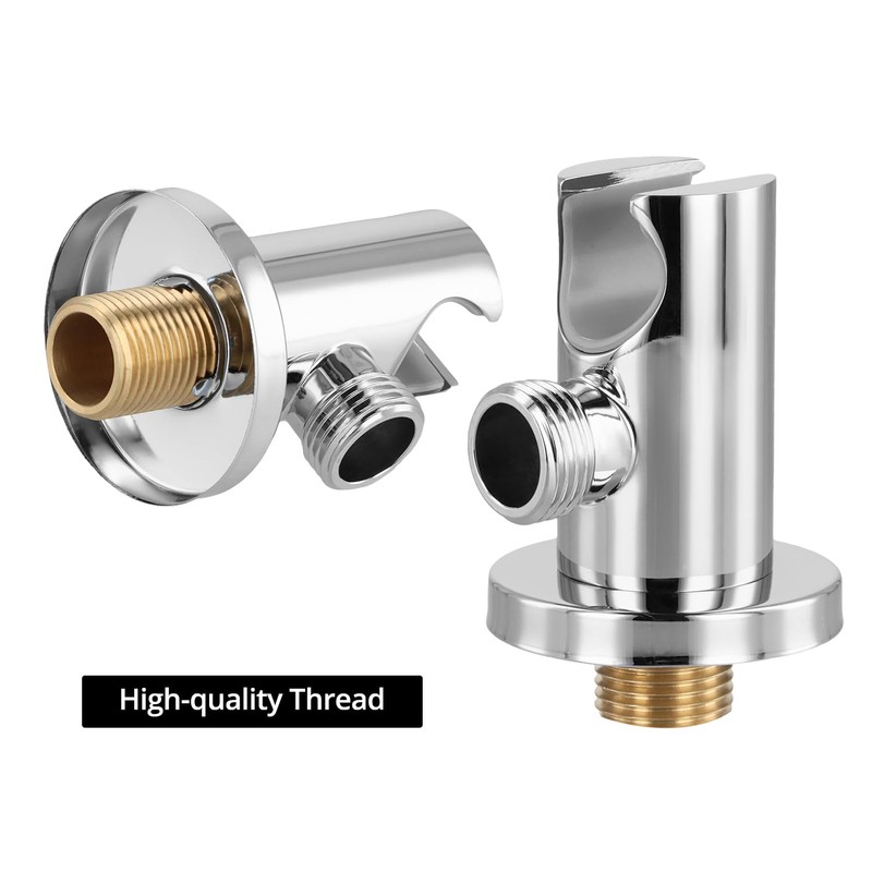 QWORK® Wall Water Supply Elbow with Shower Bracket Holde, Chrome