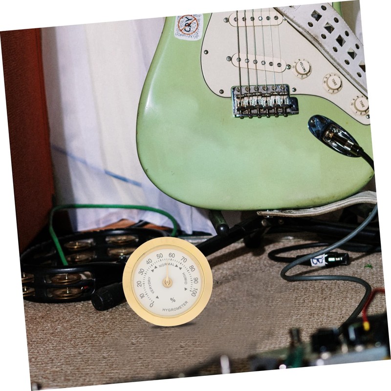 Gatuida Round Hygrometer for Guitar Violin Care Portable Humidity Measurement
